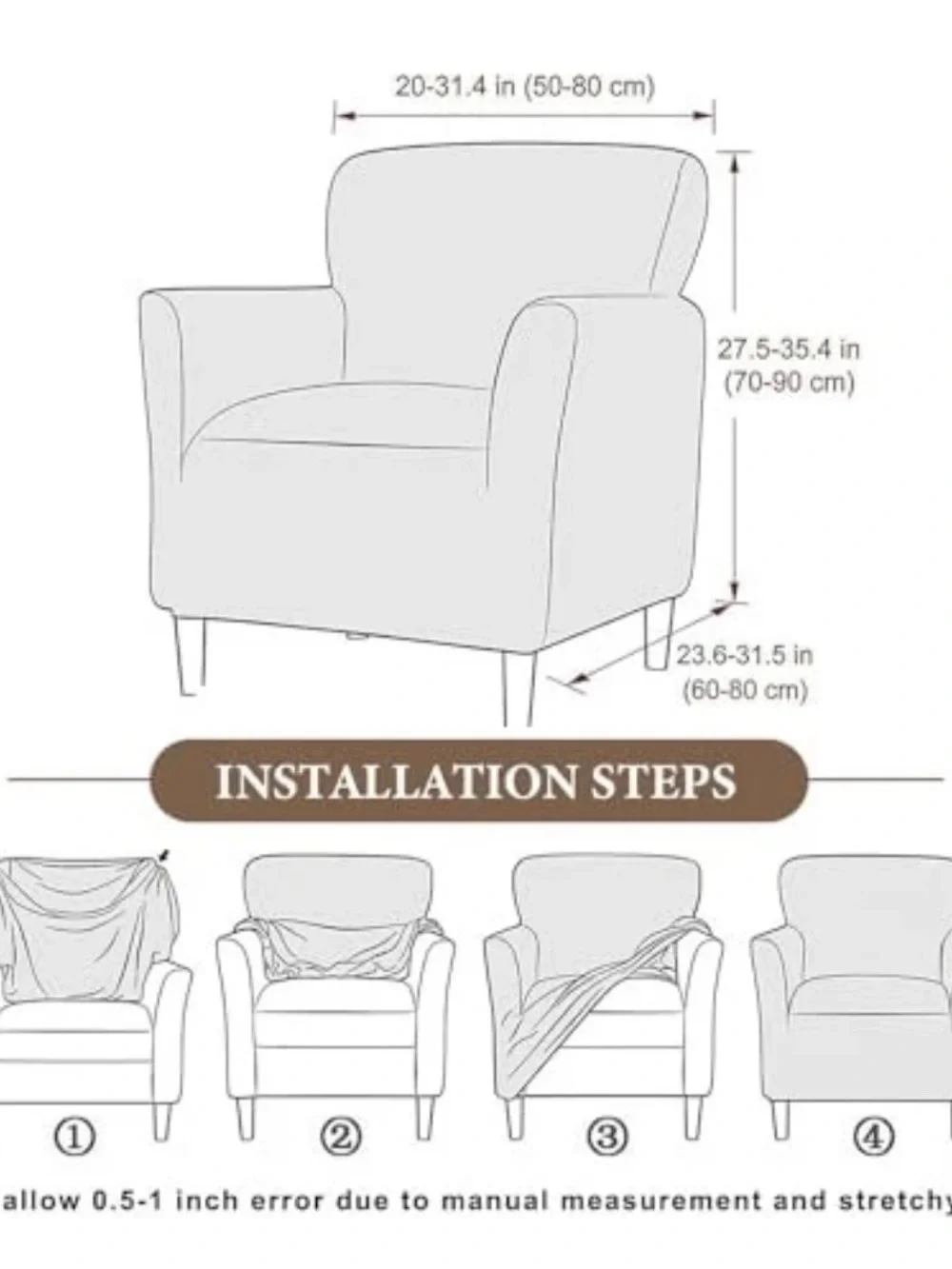2 waterproof PU leather chair covers NEW